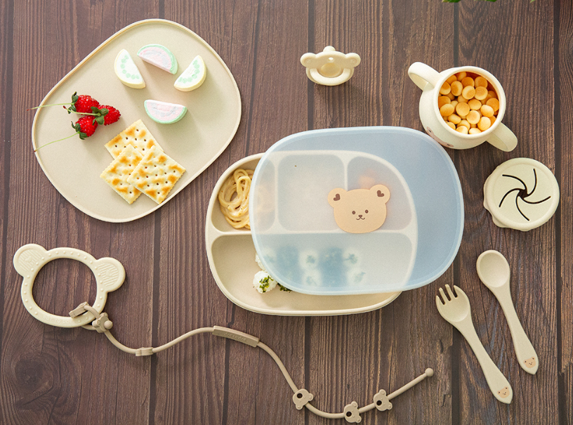 Dot to Dot 開心熊仔矽膠餐具系列-四件套