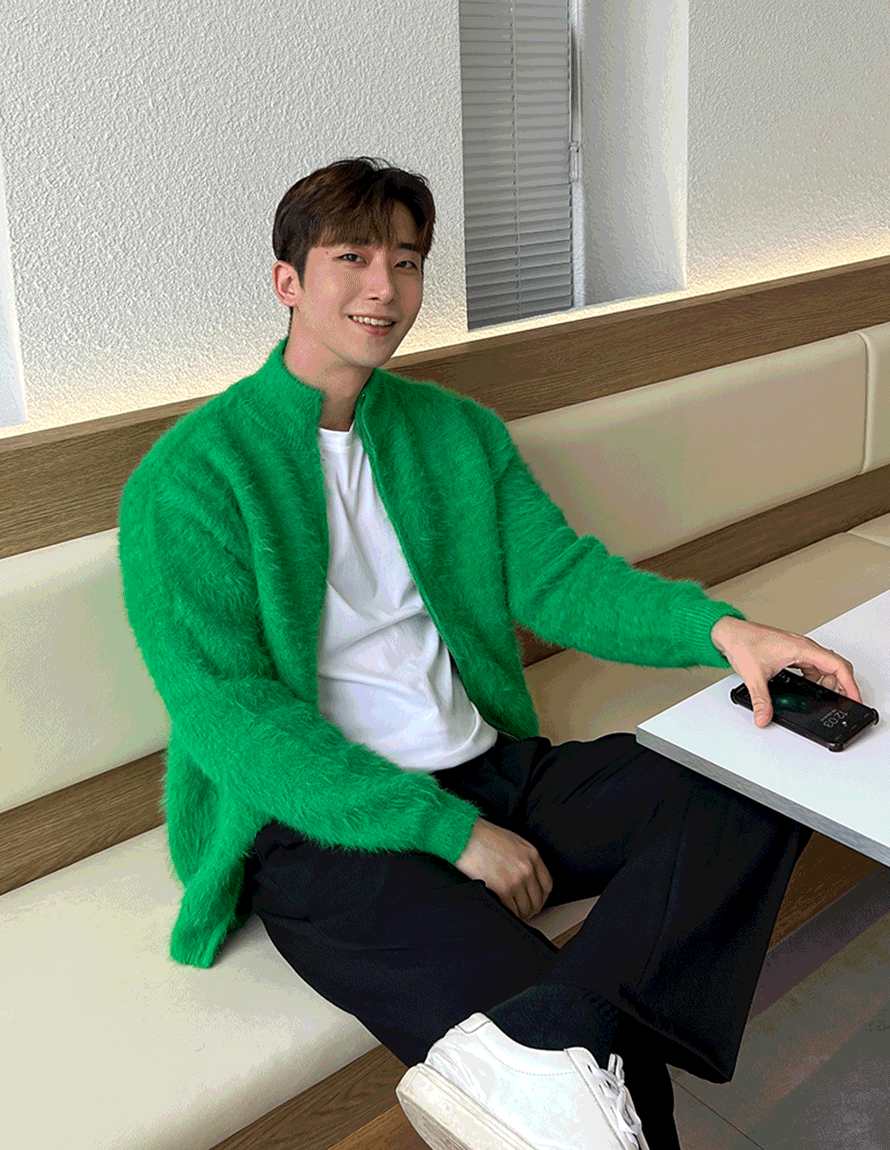 倫敦馬海毛拉鍊開衫