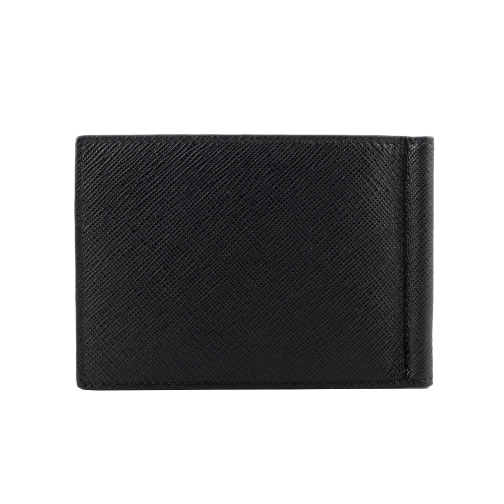 【MONTBLANC 萬寶龍】匠心系列防刮牛皮 6卡附鈔票夾短夾(黑色) 130316