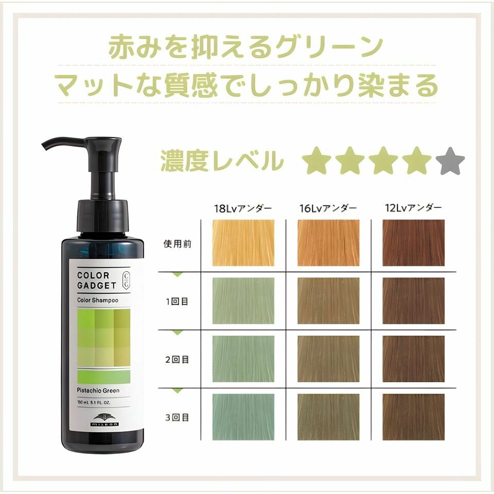 Milbon - Color Gadget 補色洗頭水 (綠色) 150ml