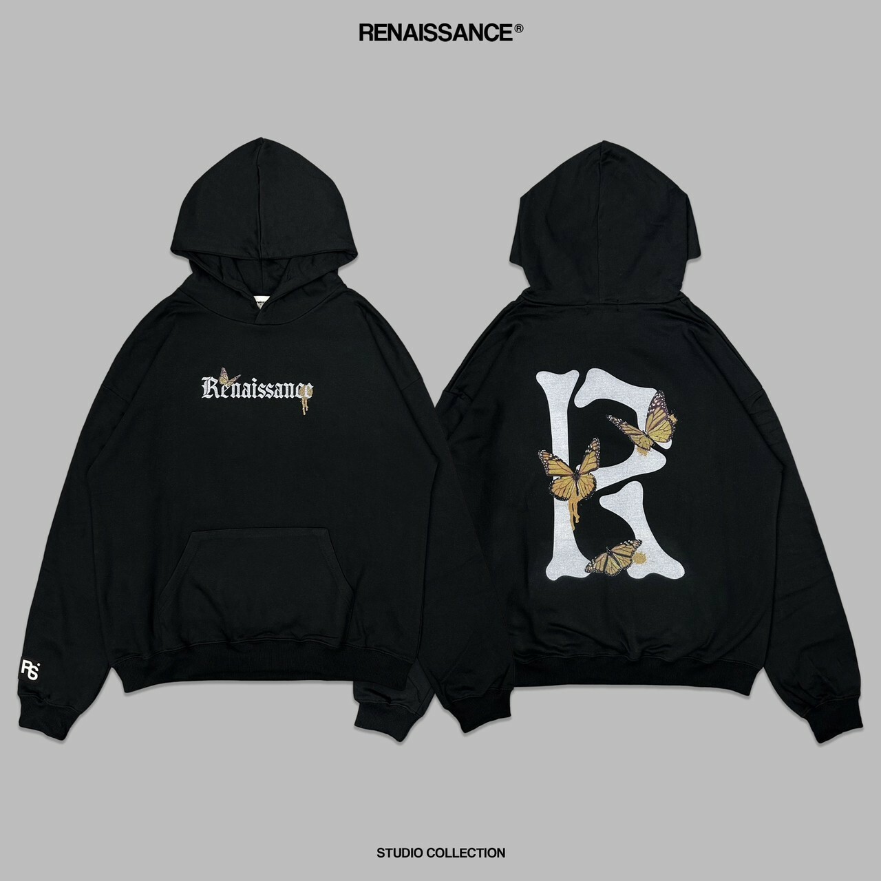 RENAISSANCE 蝴蝶 骨骼 骷髏 歌德字體 Logo帽T  ‘’ Butterfly & Bones Letter R Hoodie ‘’