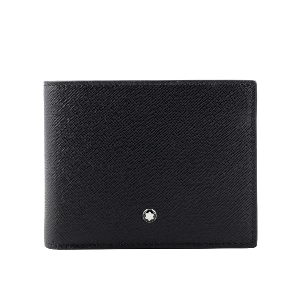 【Montblanc】匠心系列防刮牛皮 6+2透明卡層對開短夾