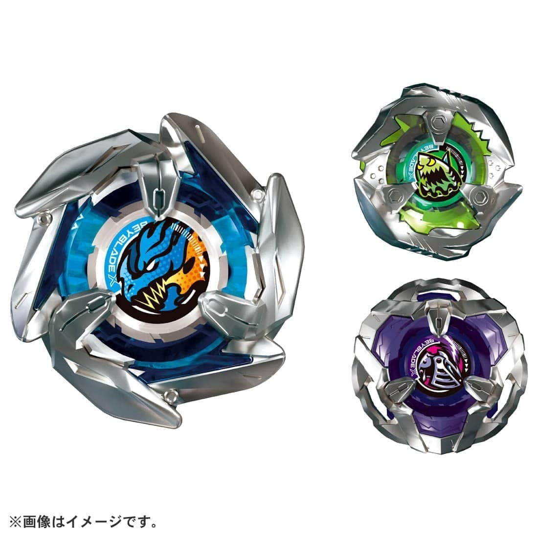 Takara Tomy BeybladeX Set BX-20 Battle Deck Set A (蒼龍神劍 進化版 4-60R, 鮫鯊鋒鰭 3-80F, 騎士重盾 5-80T)