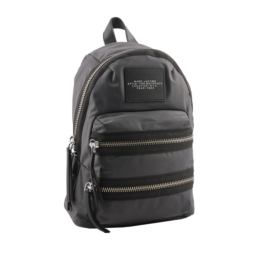 【MARC JACOBS】The Biker 尼龍帆布三層拉鍊中款後背包