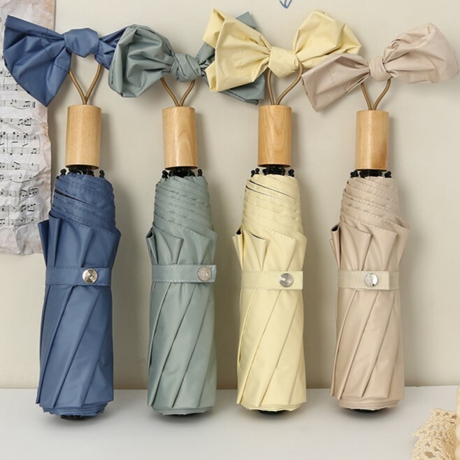 《3192》簡約莫蘭迪色晴雨兩用手動摺疊傘