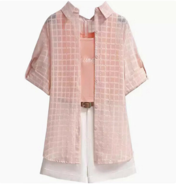 Three-piece sun protection shirt and suspenders set