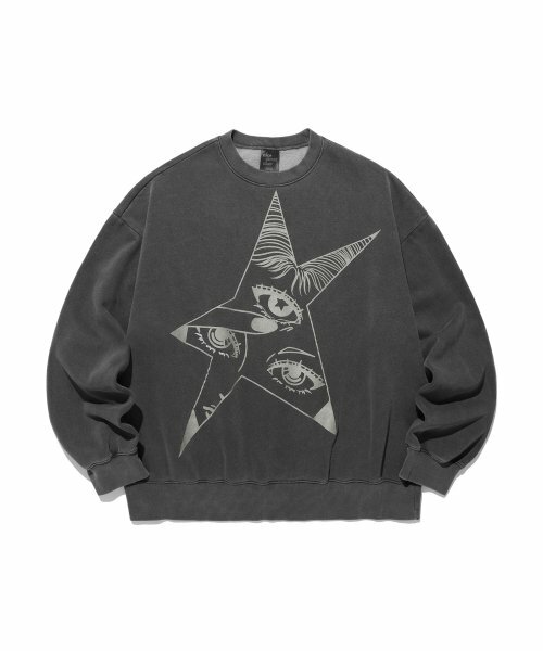 niceghostclub - Star eyes pigment sweatshirt (charcoal)