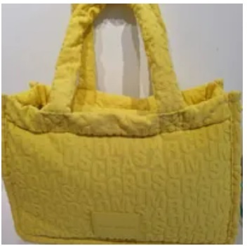 [S] MARC JACOBS 4P3HTT022H03 TERRY JUMBLED LOGO PATCH LARGE TOTE BAG,GOLDEN KIWI, 196611056748 (SMJ200)