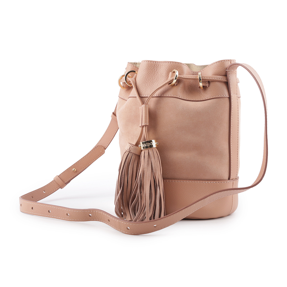 【SEE BY CHLOE】VICKI 山羊皮拼麂皮水桶包(粉色) CHS23ASC123306I3