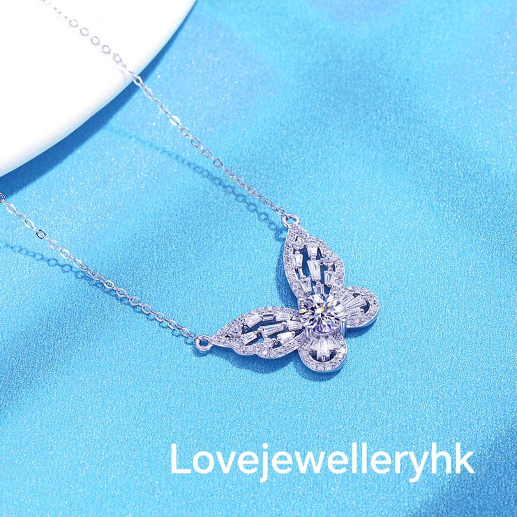 莫桑鑽 蝴蝶頸鏈N1C008