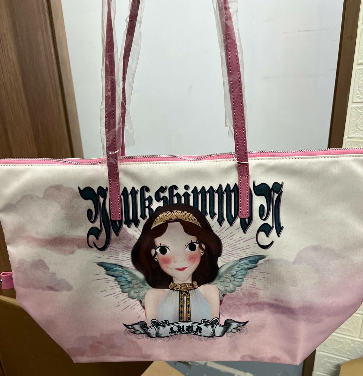 [S] YSW CARTOON ART PRINT TOTE BAG,PINK, 8809190123603 (SYW173)