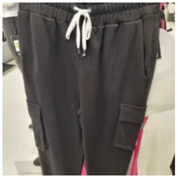 [S] DKNY COTTON JERSEY CARGO JOGGER WITH LOGO EMBOSSING,BLACK, B3340524-BLK (SD686)