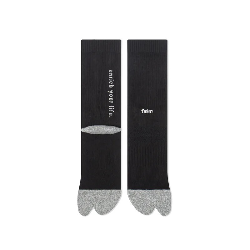 FAAM TABI CREW 黯灰- 分趾針織高筒襪