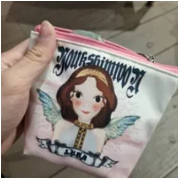 [S] YSW H0XAC08PKLNS ANGEL LUNA SMALL TRIANGLE POUCH,WHITE/PINK, 8809190123528 (SYW187)