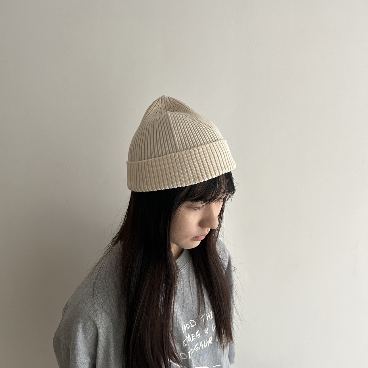 PERM HAIR KNIT CAP (GRAY) – Office Kiko