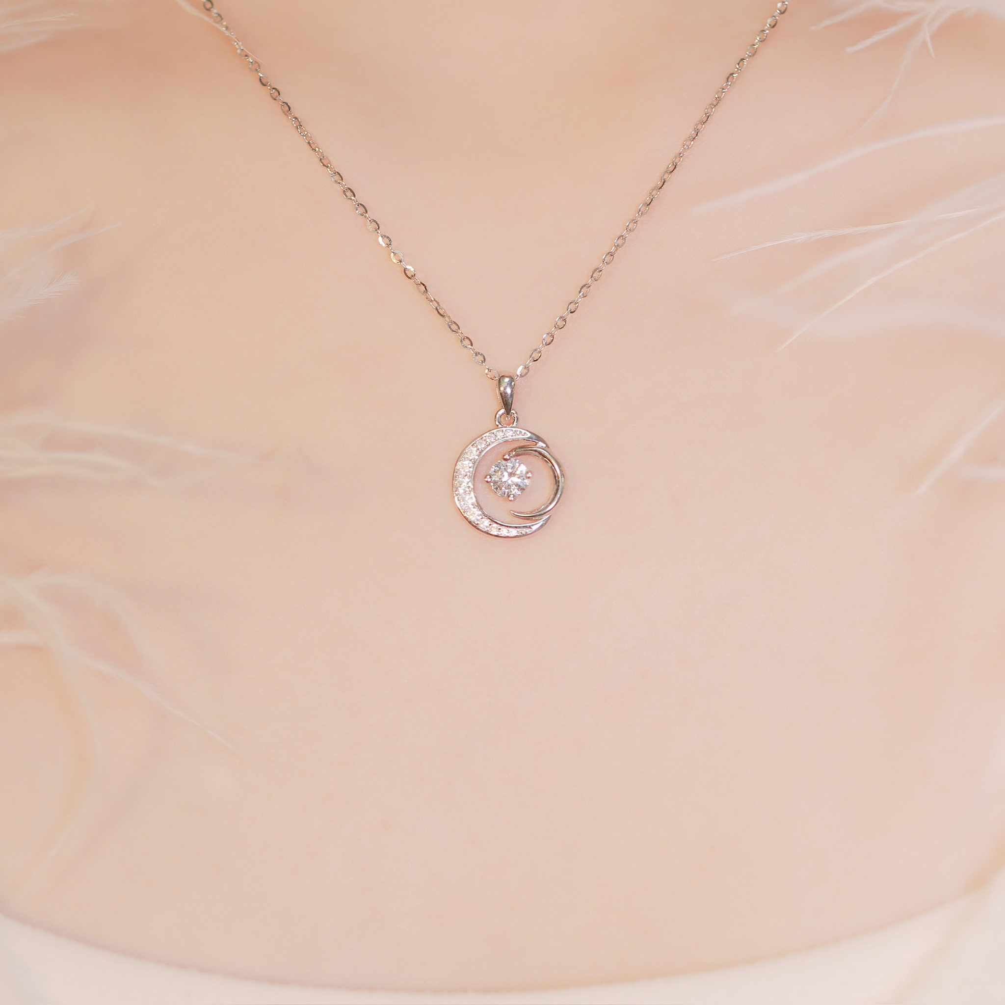 | 925 Silver・White Gold・Rose Gold | Promise From The Moon Necklace（Silver / Rose Gold） | NE0936 |