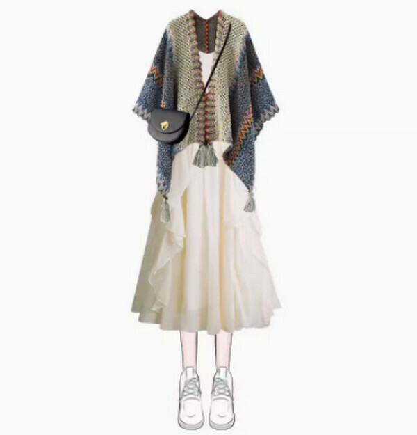 Ethnic style two piece dress set