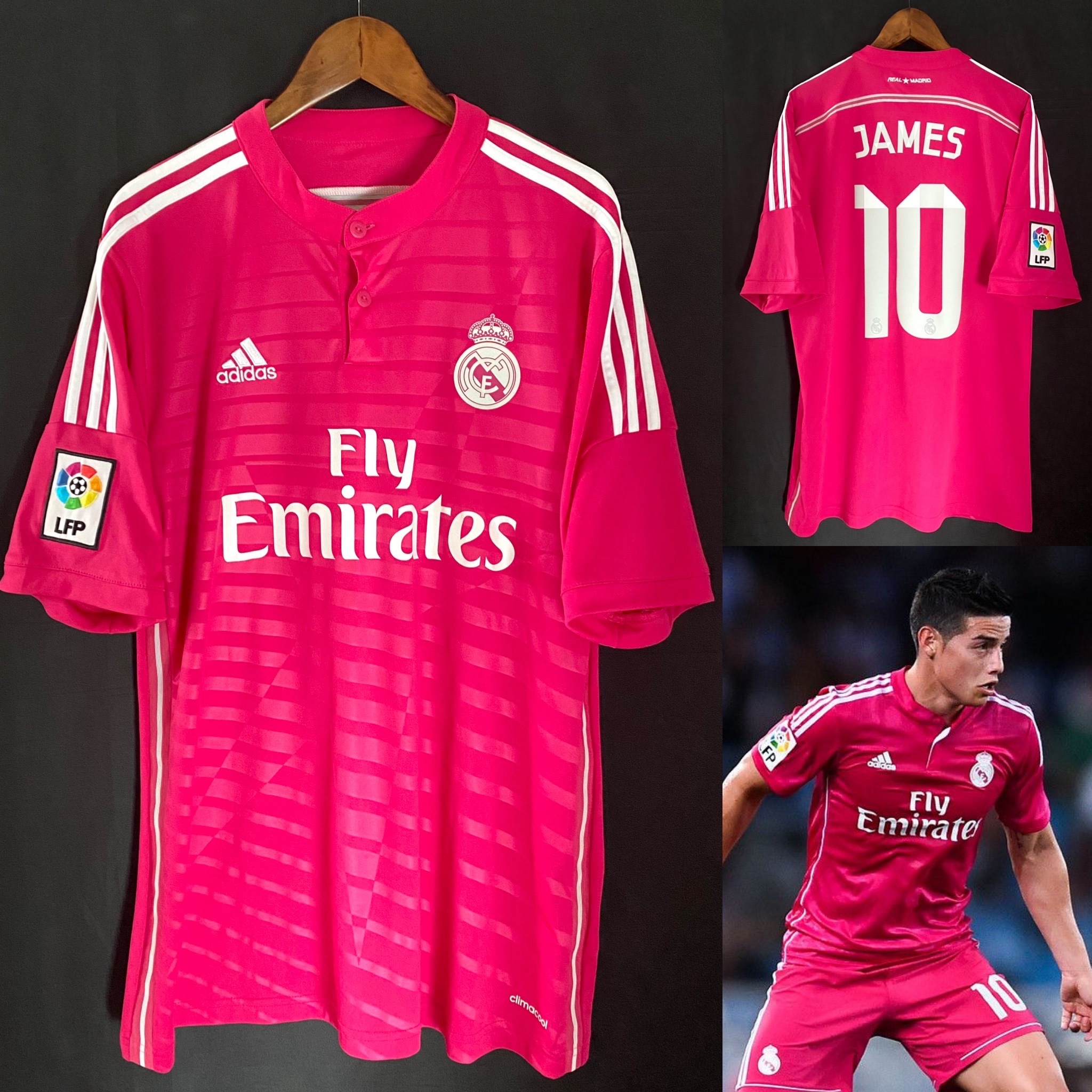 REAL MADRID 2014 2015 JAMES 10 AWAY SHIRT (Excellent) XL
