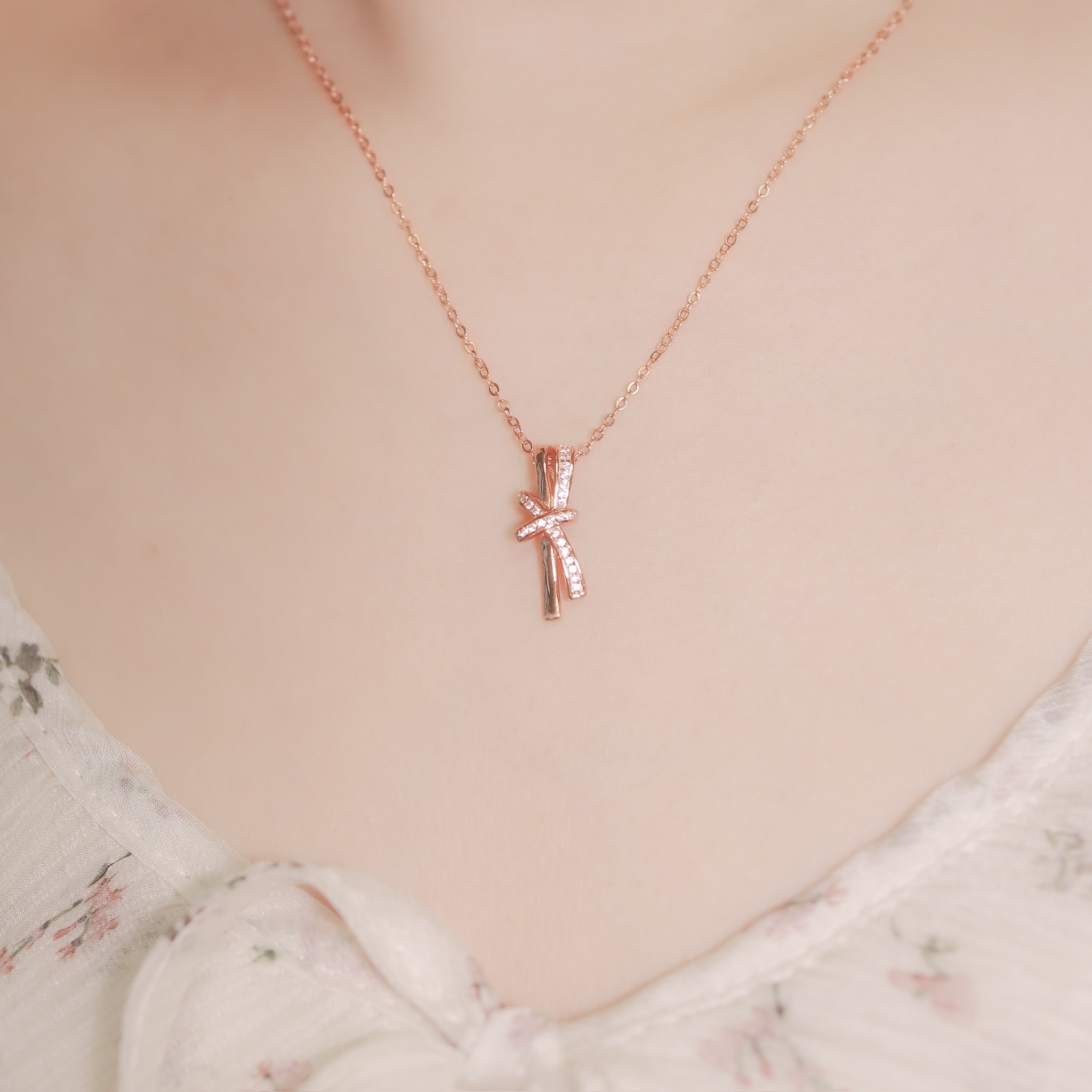 | 925 Silver・White Gold・Rose Gold | Constant In Love Necklace（Silver / Rose Gold） | NE0975 |