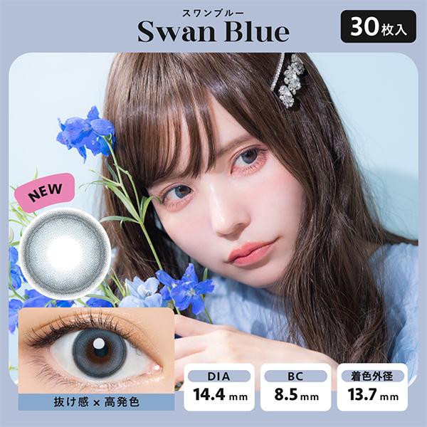 AngelColor Bambi Series 1 Day Swan Blue 每日拋棄型有色彩妝隱形眼鏡｜