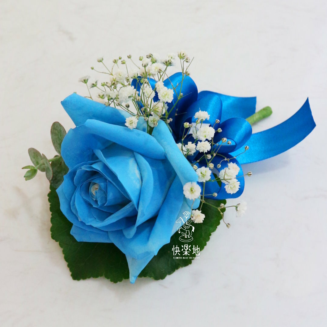 清朗✵進口藍玫瑰胸花 AF231108