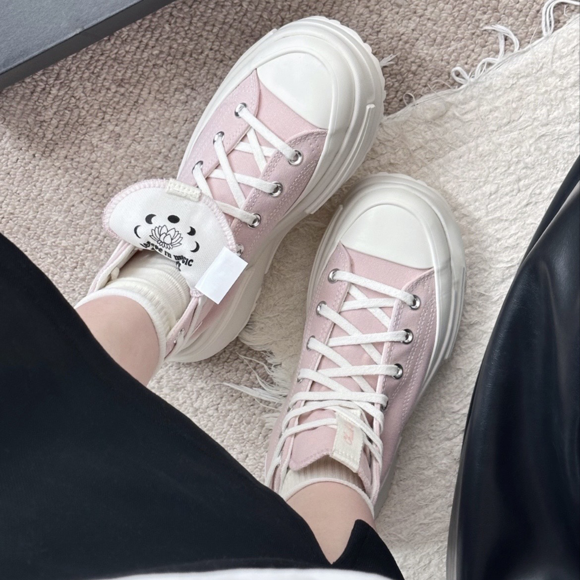 Converse Run Star Legecy CX 餅乾厚底夾心 純白/粉白