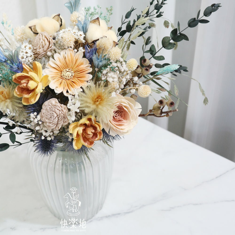 夢想啟程 I 瓶花 I 永生花 I 乾燥花 PF231145