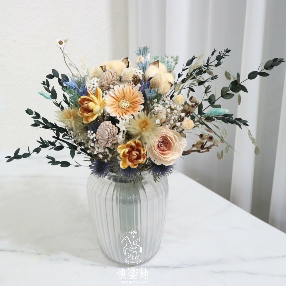 夢想啟程 I 瓶花 I 永生花 I 乾燥花 PF231145