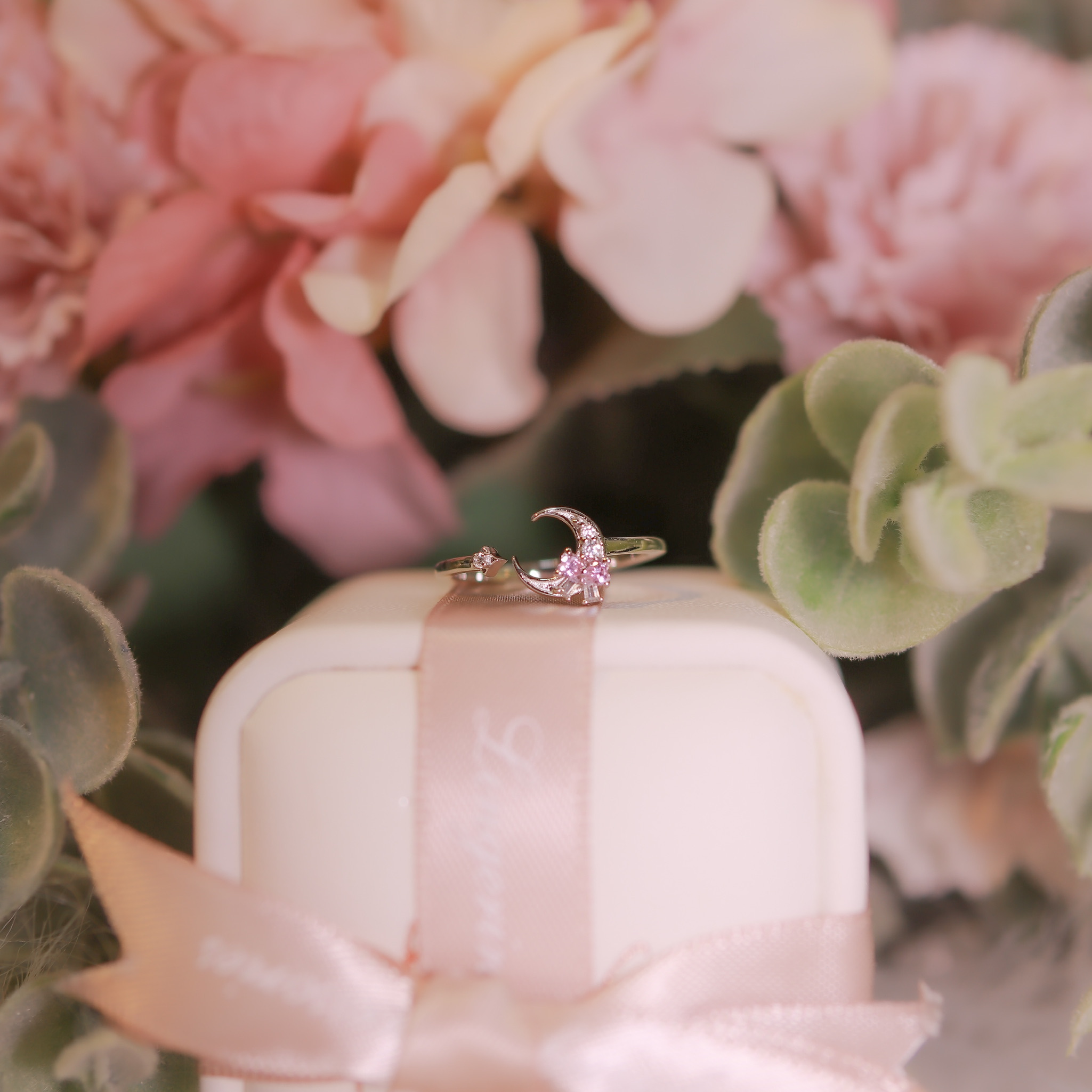 | 925 Silver・White Gold | Sweet Moon Ring | RI0583 |