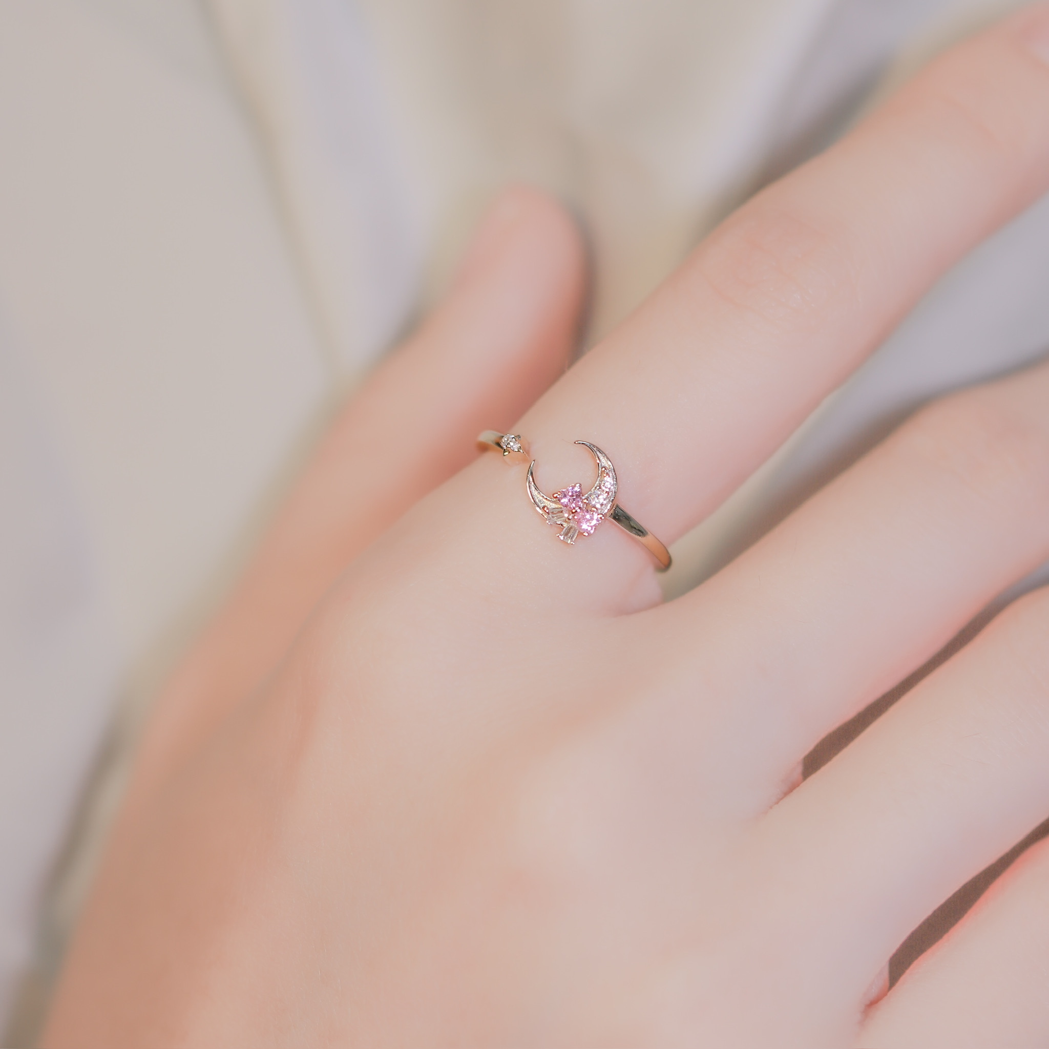 | 925 Silver・White Gold | Sweet Moon Ring | RI0583 |