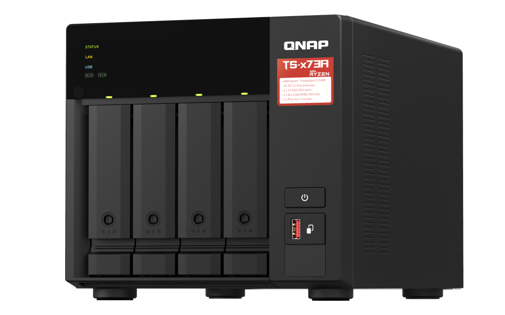 QNAP TS-473A AMD Ryzen™ 四核心2.2 GHz 雙2.5GbE 4 Bay NAS