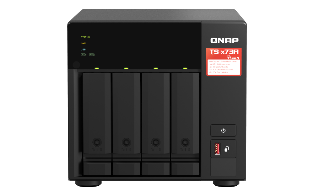 QNAP TS-473A AMD Ryzen™ 四核心2.2 GHz 雙2.5GbE 4 Bay NAS