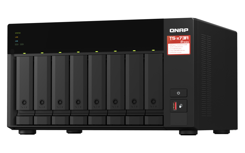 QNAP TS-873A AMD Ryzen™ 四核心2.2 GHz 雙2.5GbE 8 Bay NAS