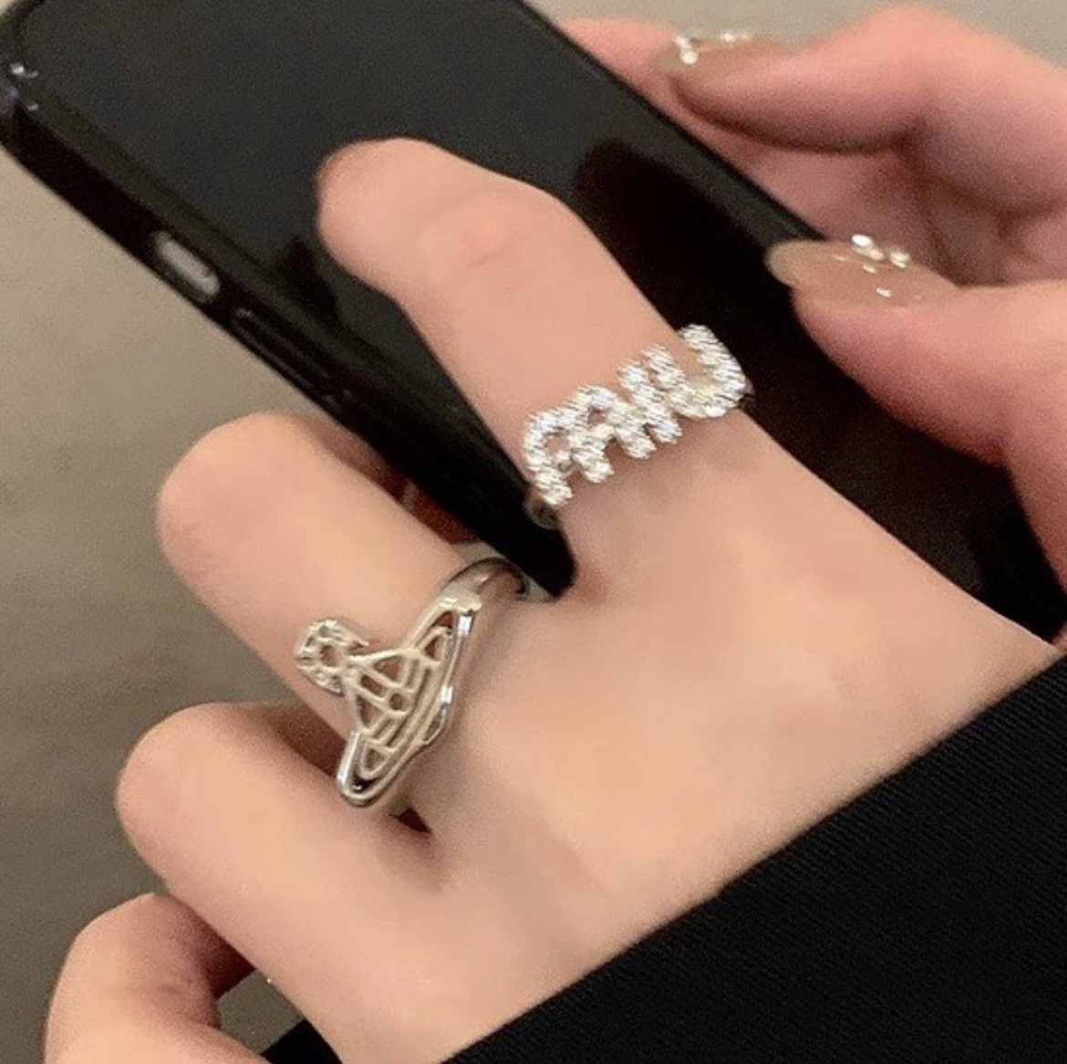 銀鑽miumiu土星 翻玩開口戒系列