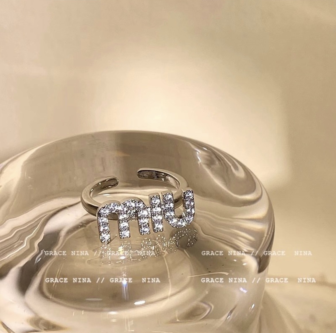 銀鑽miumiu土星 翻玩開口戒系列