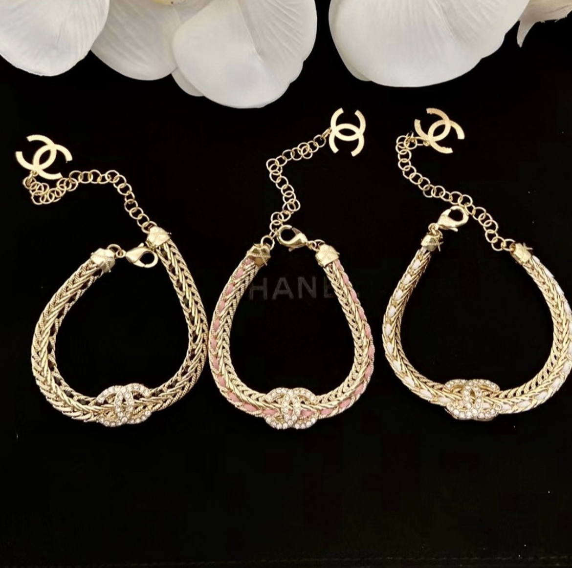 香奶奶23 雙c皮穿金鍊名媛翻玩手鍊