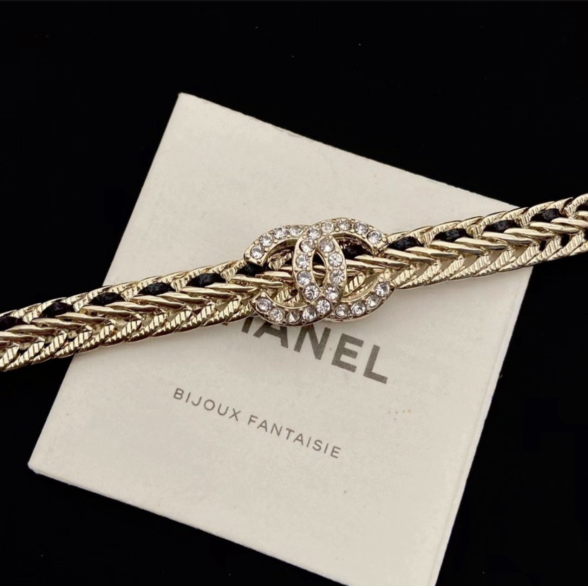 香奶奶23 雙c皮穿金鍊名媛翻玩手鍊