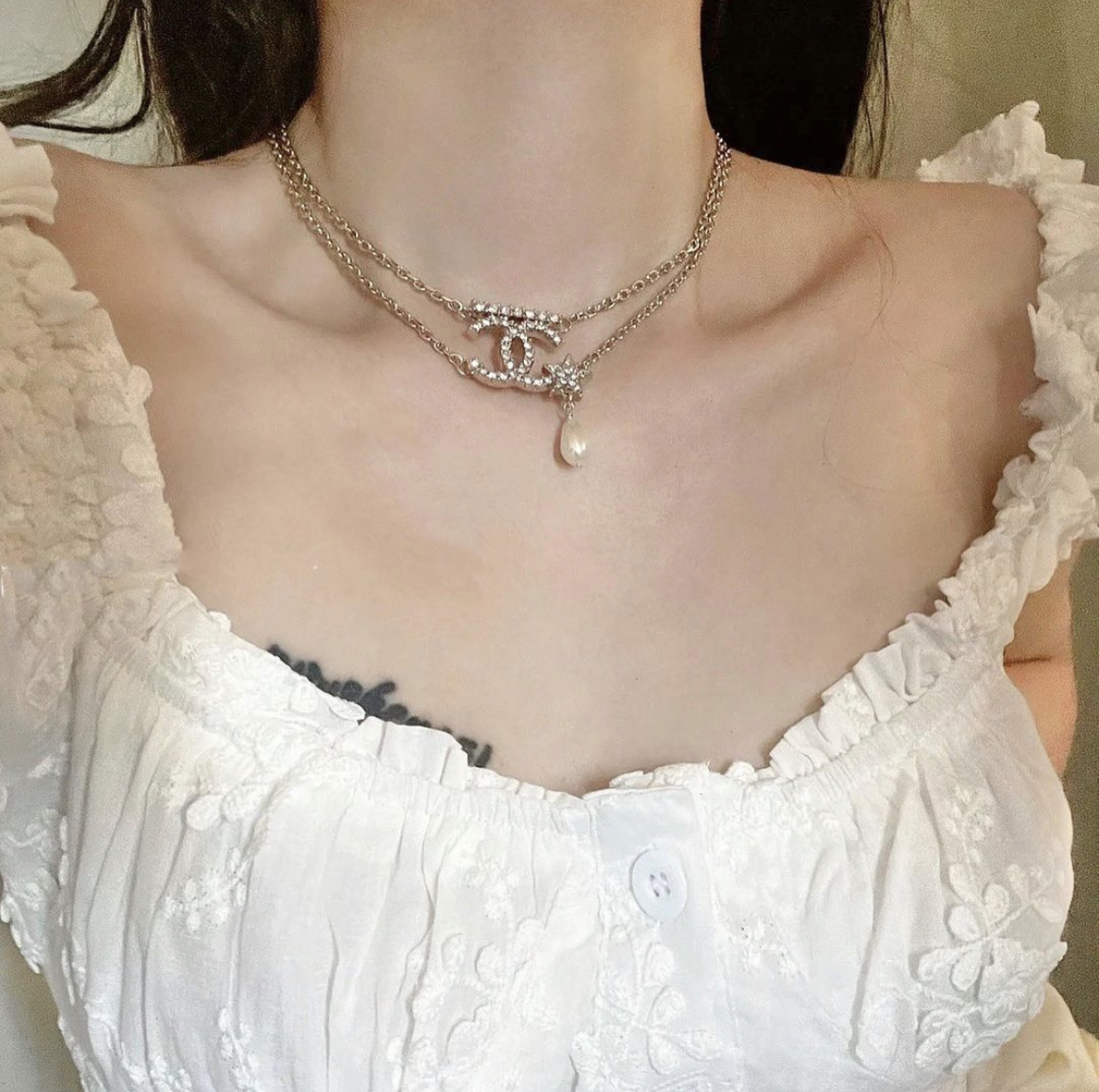 香奶奶 雙c白金鑽夢幻星空雙翻玩項鍊