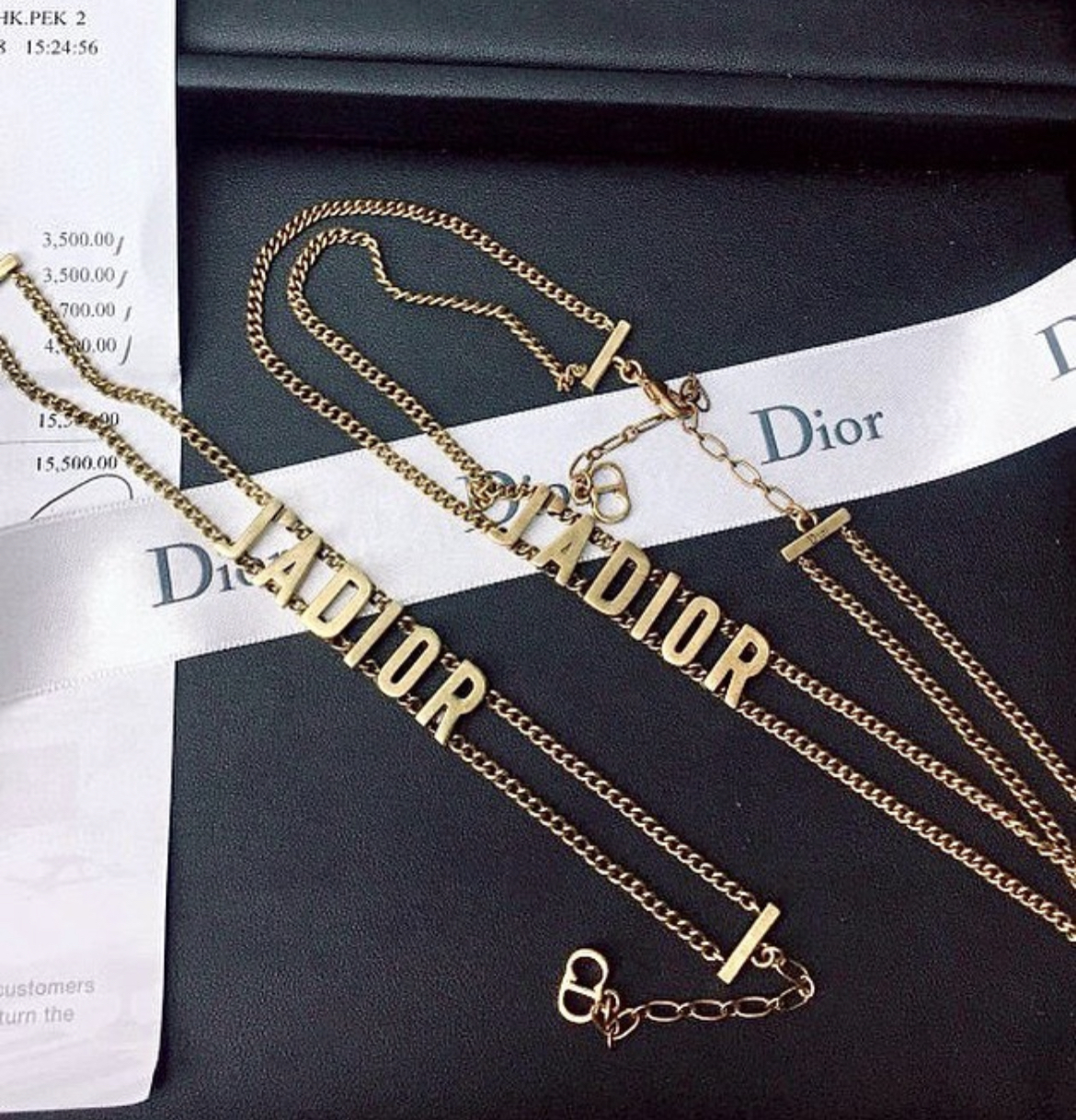 18k”JADIOR經典立體字母雙金高奢定製項鍊