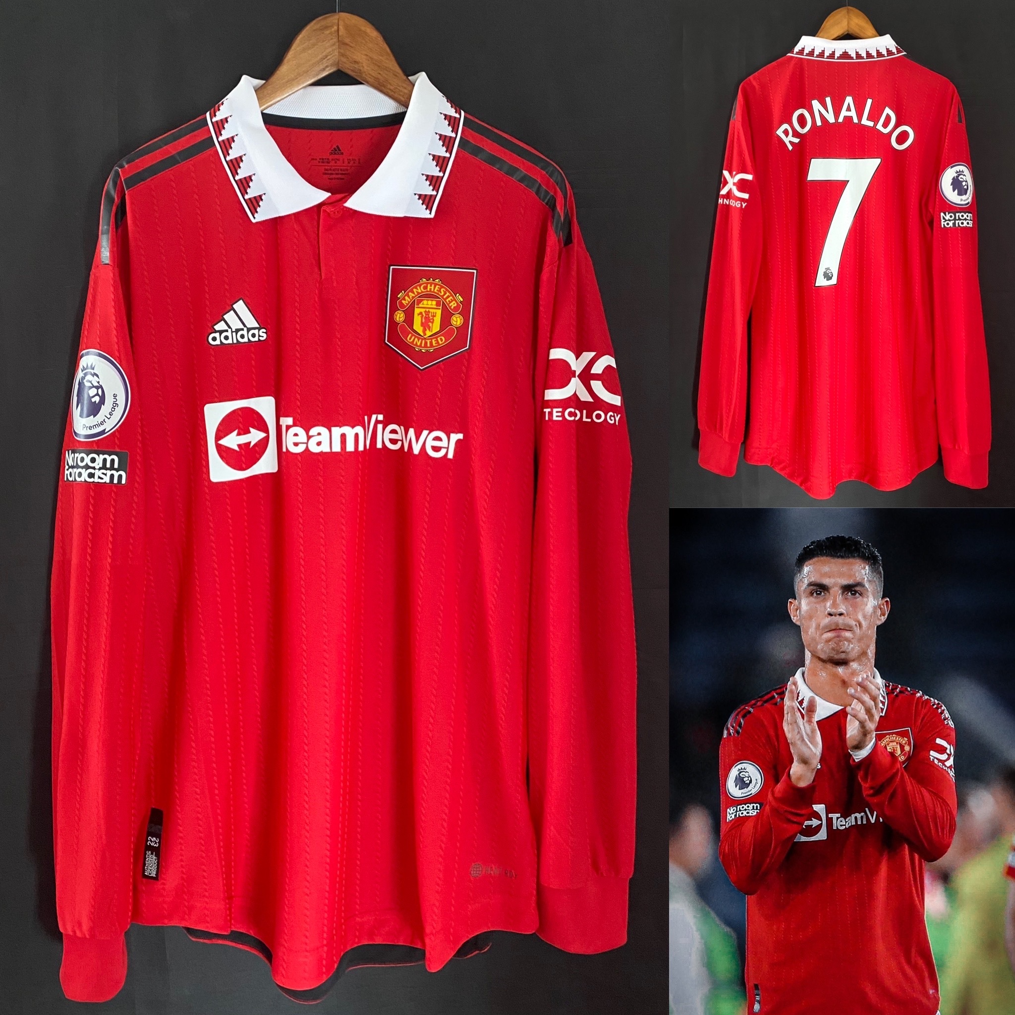 (球員版) 曼聯 2022-2023 Adidas 主場長袖球員版球衣 #7 RONALDO