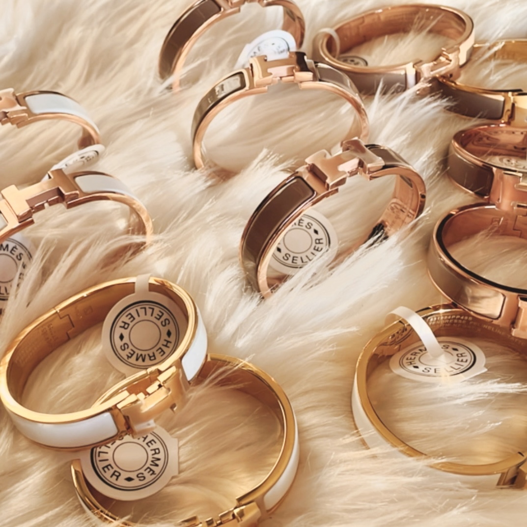 Hm高訂琺瑯18k高奢定製經典寬手鐲