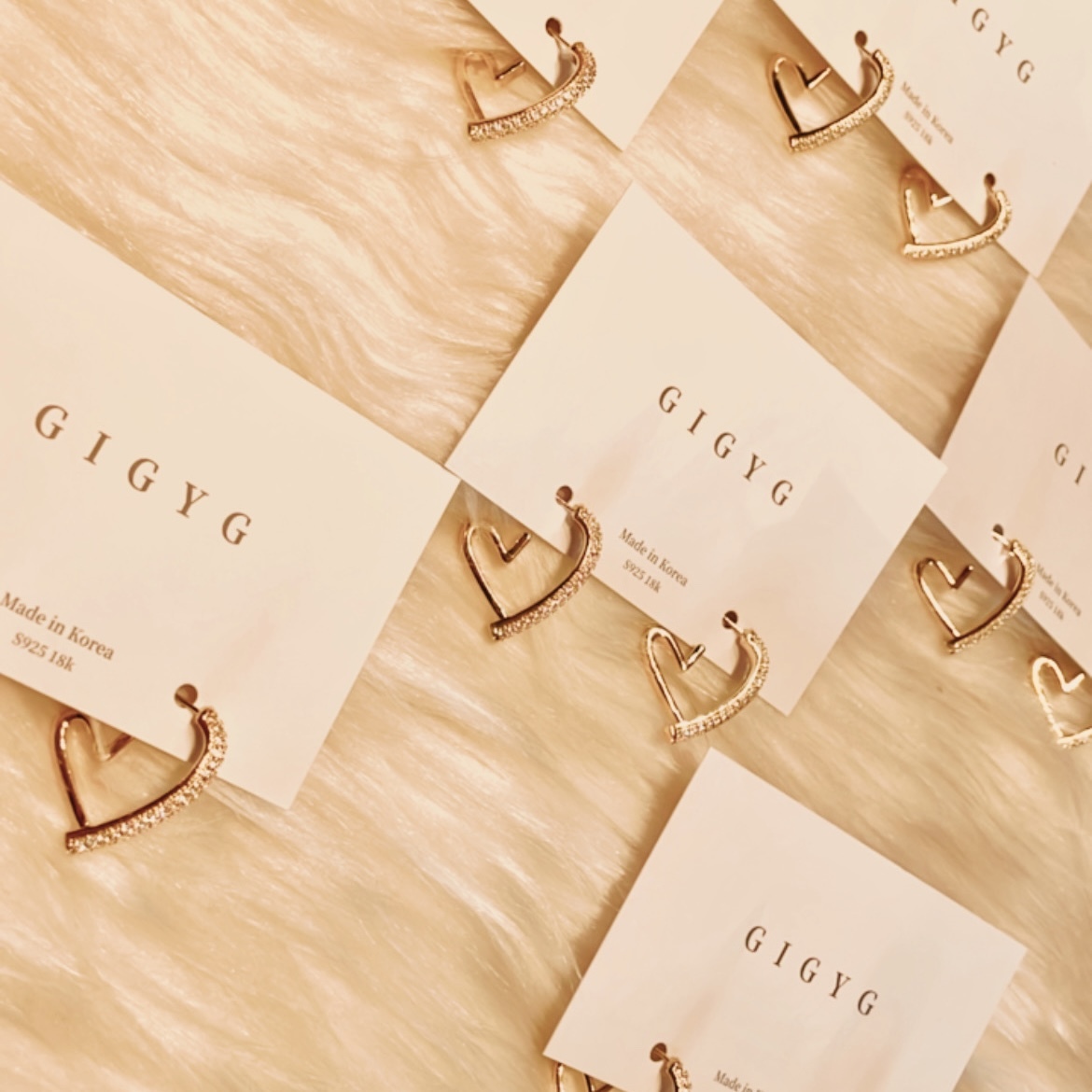 金鑽鏤空心 假後扣耳釘