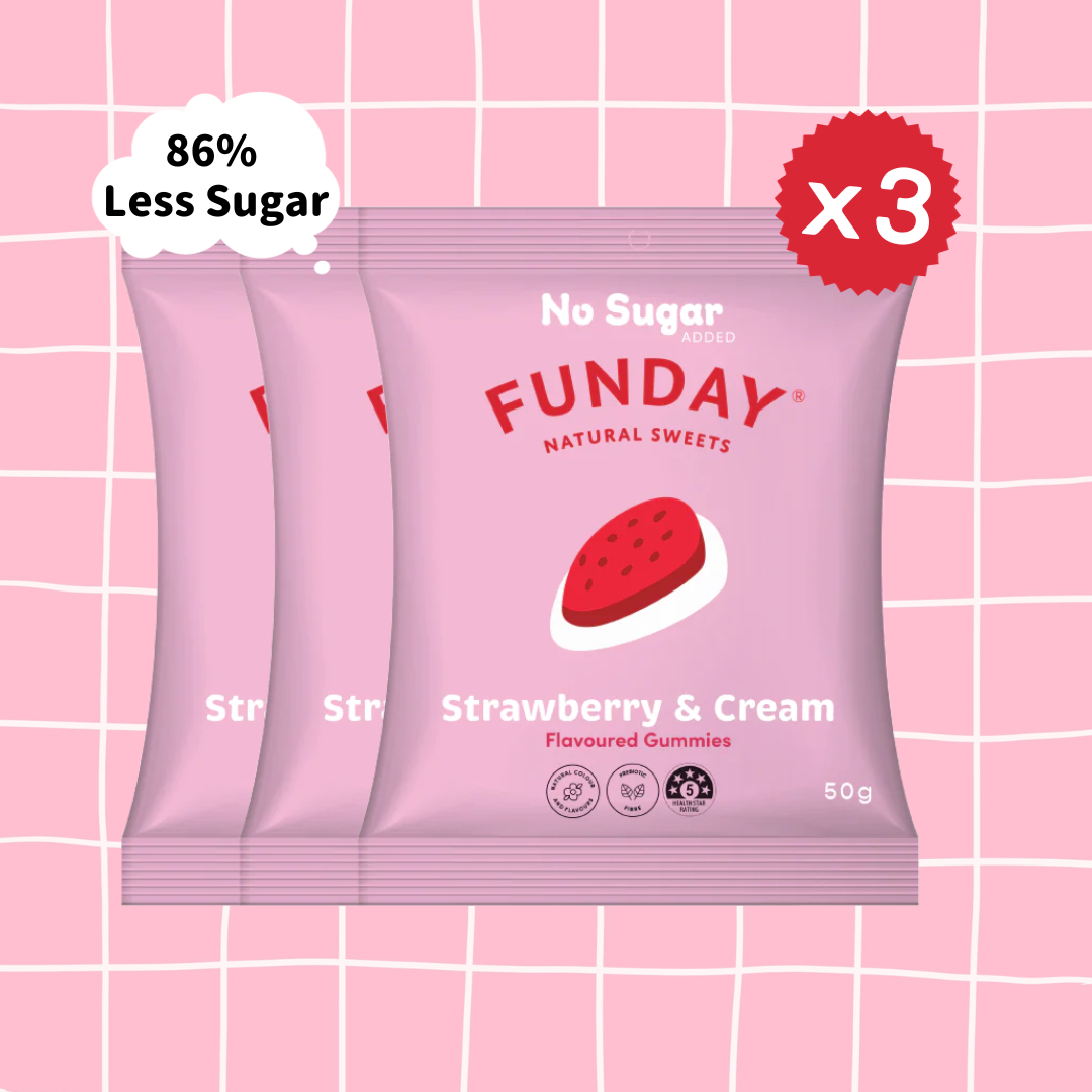 Funday 天然無添加糖士多啤梨奶油軟糖 3包