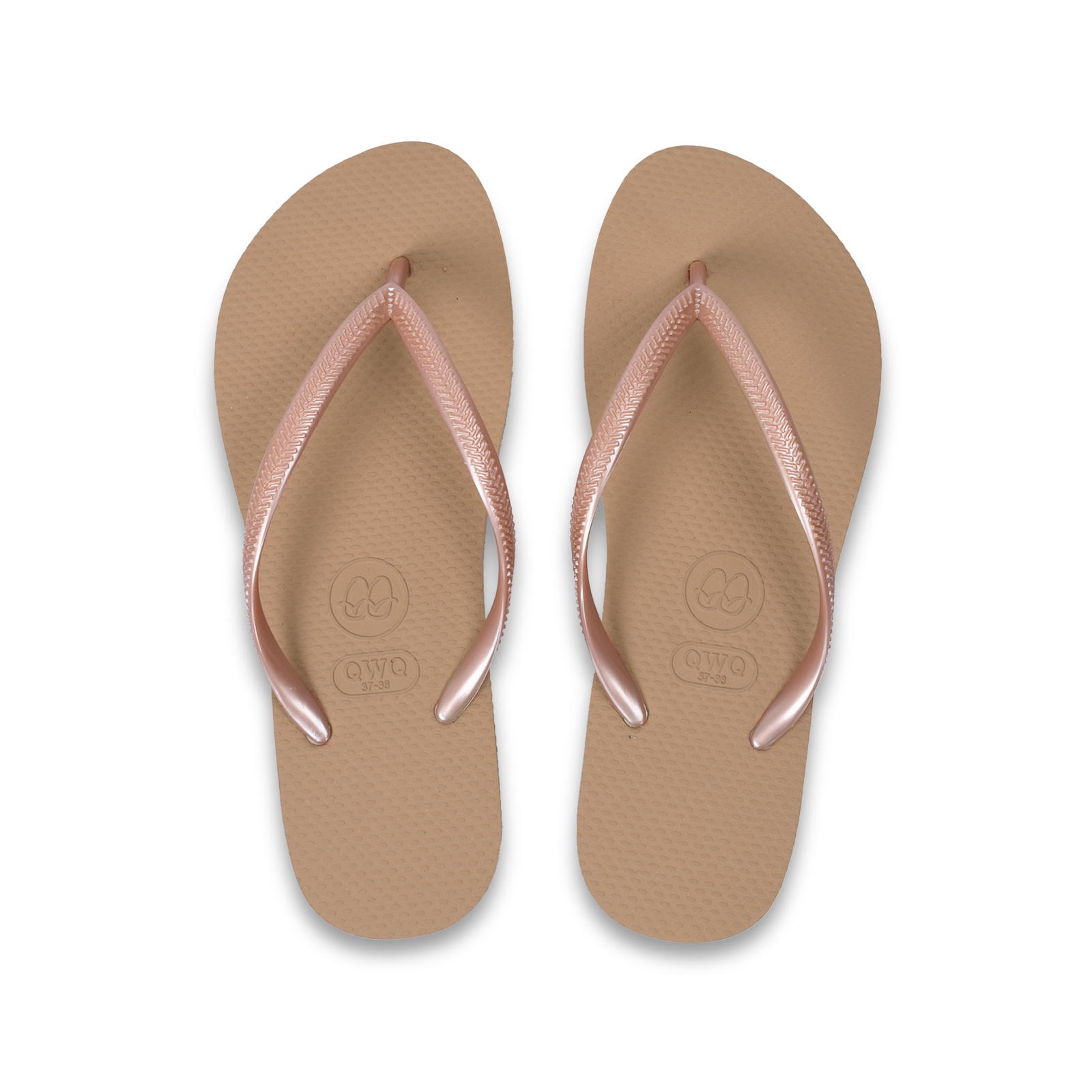 Slim窈窕系列 薔薇金 女款平底人字夾腳拖