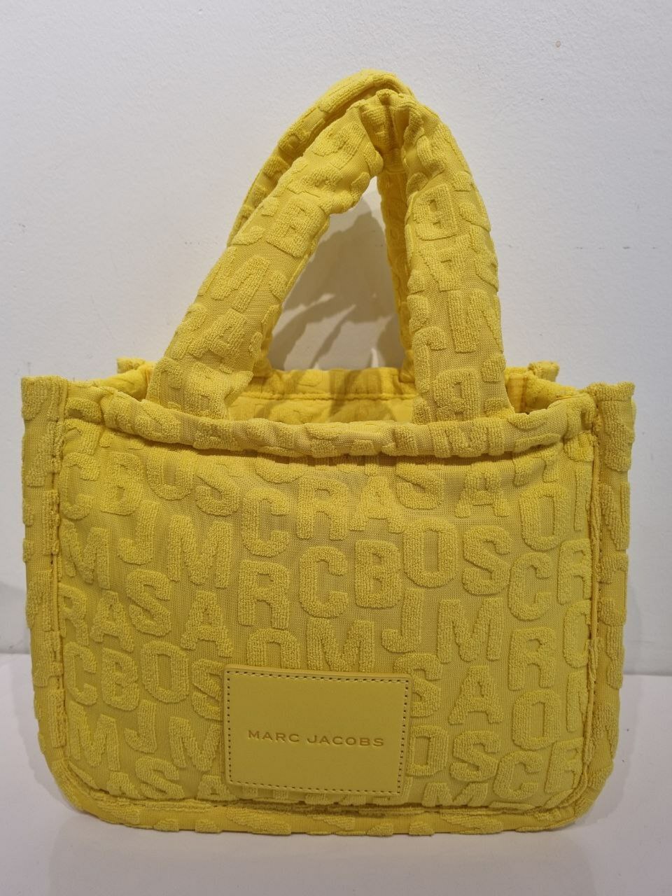 [S] MARC JACOBS 4P3HTT023H03 TERRY JUMBLED LOGO PATCH MEDIUM TOTE BAG,GOLDEN KIWI, 196611056809 (SMJ199)