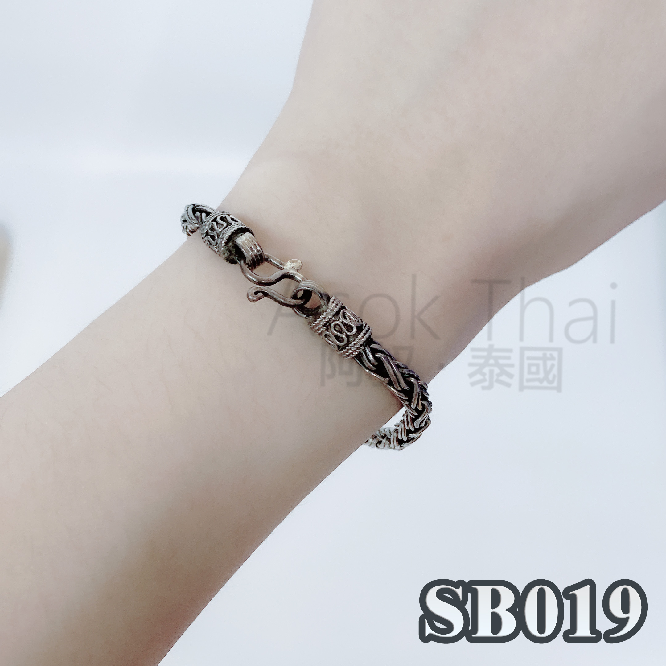 泰國直送 Infinity 原創設計純銀手工 厚龍紋編織麻繩手鍊 SB019
