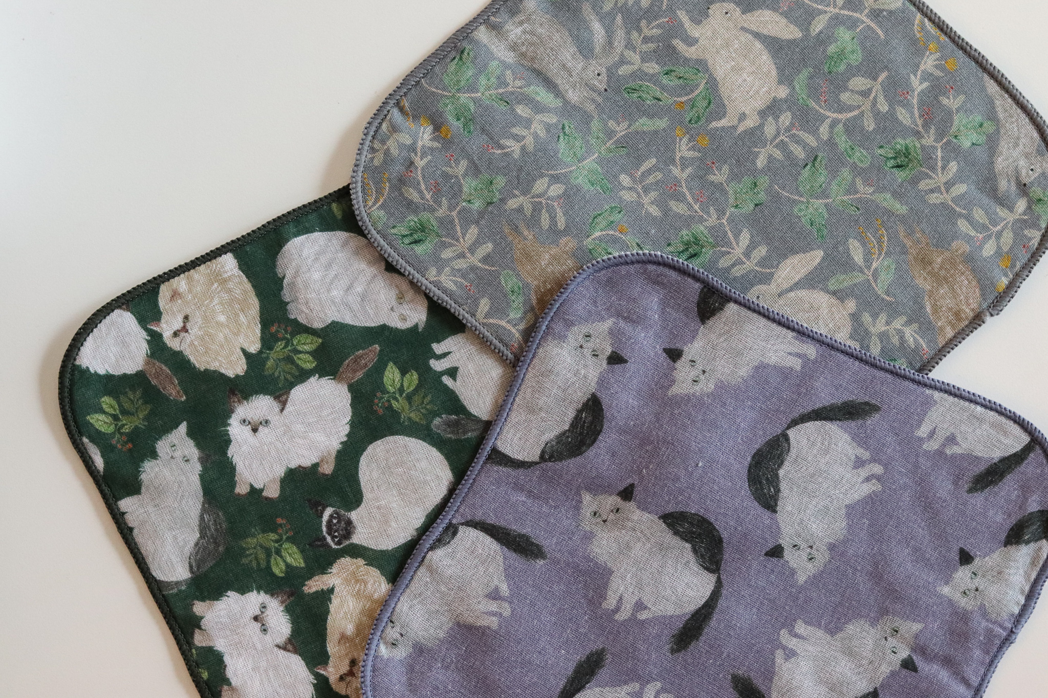 松尾美雪 動物插畫 方巾 毛巾