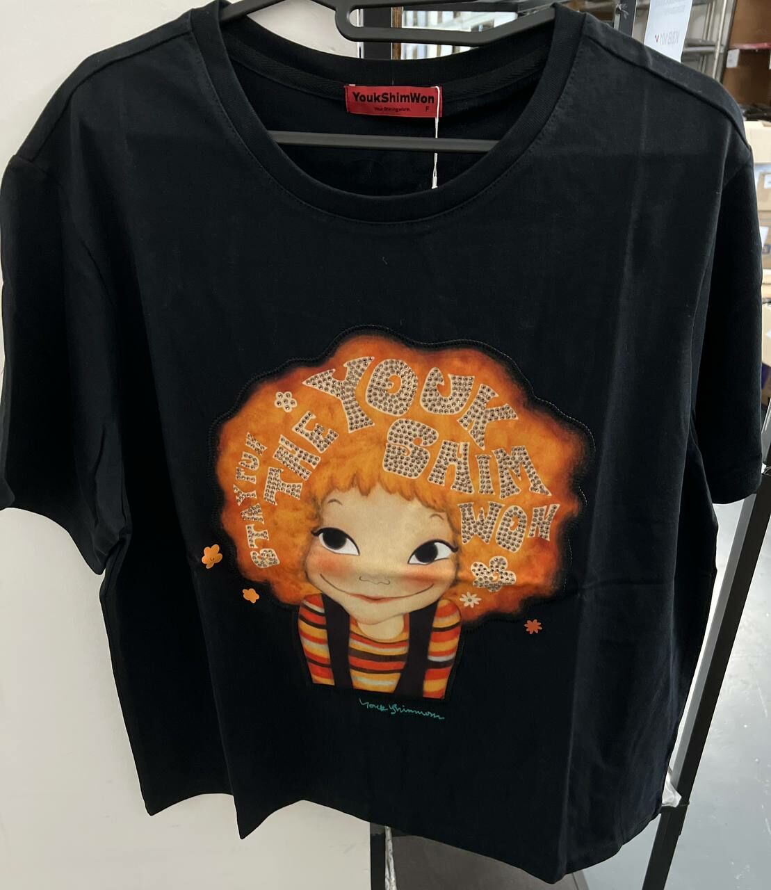 [S] YSW SUMMER SHORT SLEEVE CARTOON FASHION T-SHIRT,BLACK, I2WTS13BKSNF (SYW195)