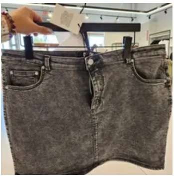 [S] DKNY MICRO MINI DENIM SKIRT,BLACK, B2310367-BLK (SD690)