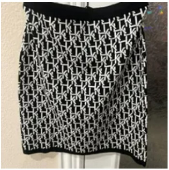 [S] KARL LAGERFELD MONOGRAM LOGO MINI SKIRT,BLACK COMBO, L2INS787-B0O (SKL788)